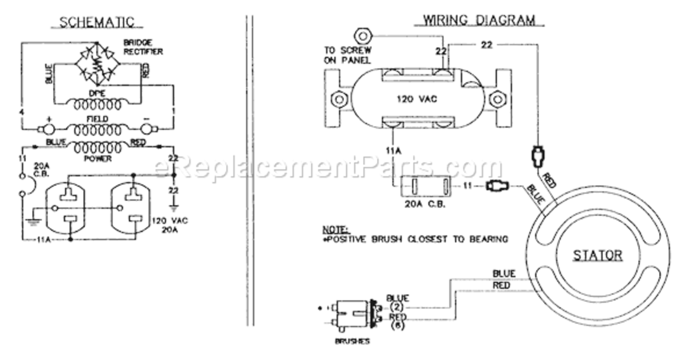 Page B Diagram and Parts List for 0415-0  Briggs and Stratton Generator